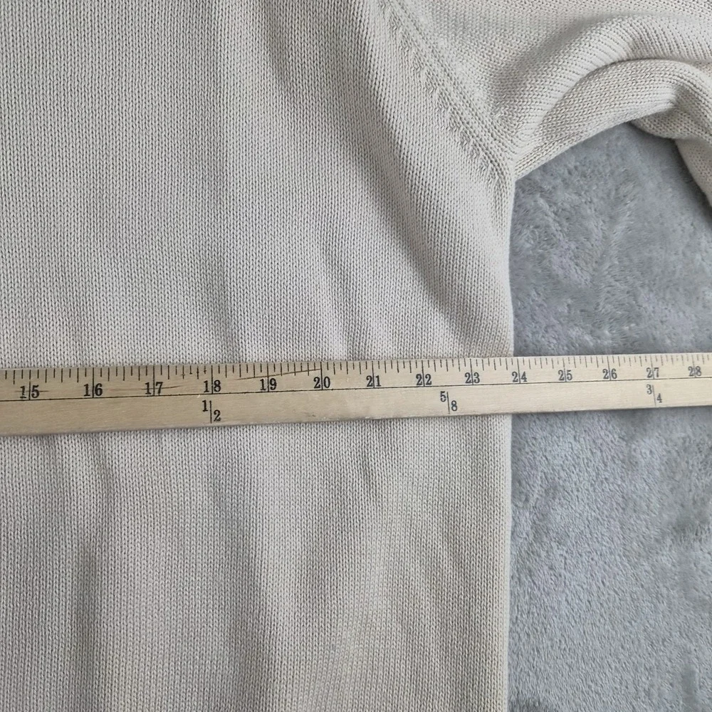 Izod Sweater Mens XXL Beige Knit 100% Cotton 1/4 Button Mock Neck Pullover